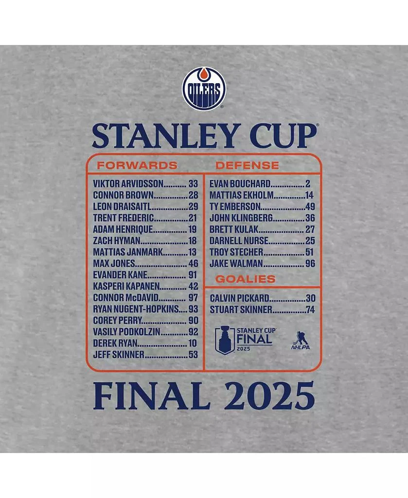 Fanatics Men's Steel Edmonton Oilers 2025 NHL Stanley Cup Playoffs Roster T-Shirt 5