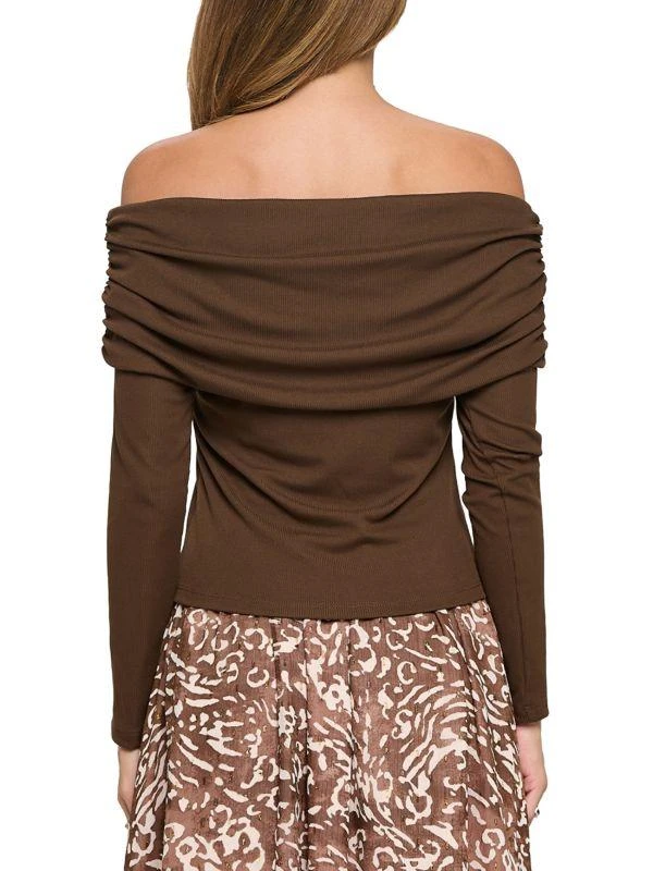 Renee C. Ribbed Off The Shoulder Top 2