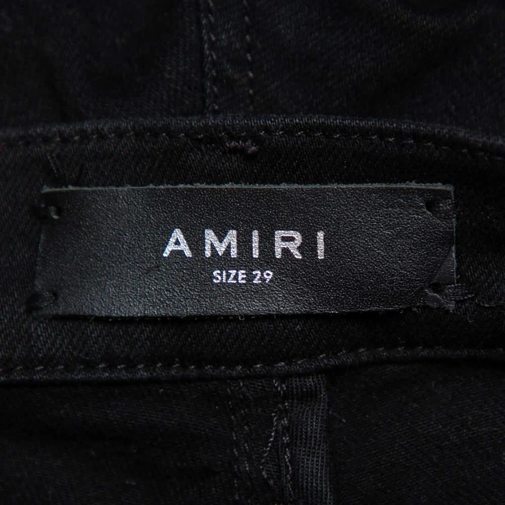 AMIRI Amiri Black Denim Side Chain Detail Distressed Skinny Jeans M 6