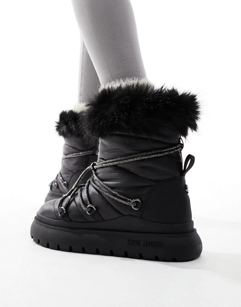 Steve Madden Steve Madden Ice-Storm snow boot with embellished lace in black 4