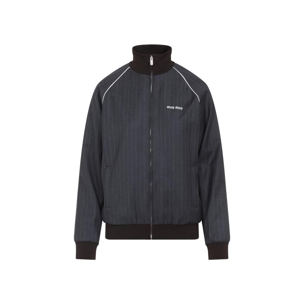 Miu Miu Miu Miu Logo-Patch Zipped Bomber Jacket - Jackets