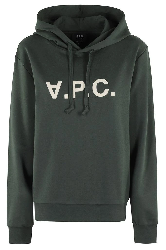 A.P.C. A.P.C. Logo Printed Drawstring Hoodie 1