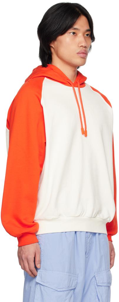 SUNNEI White & Orange Raglan Hoodie