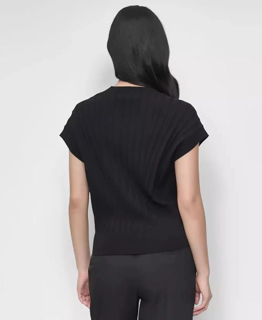 DKNY Women's Ribbed Short-Sleeve Sweater 3