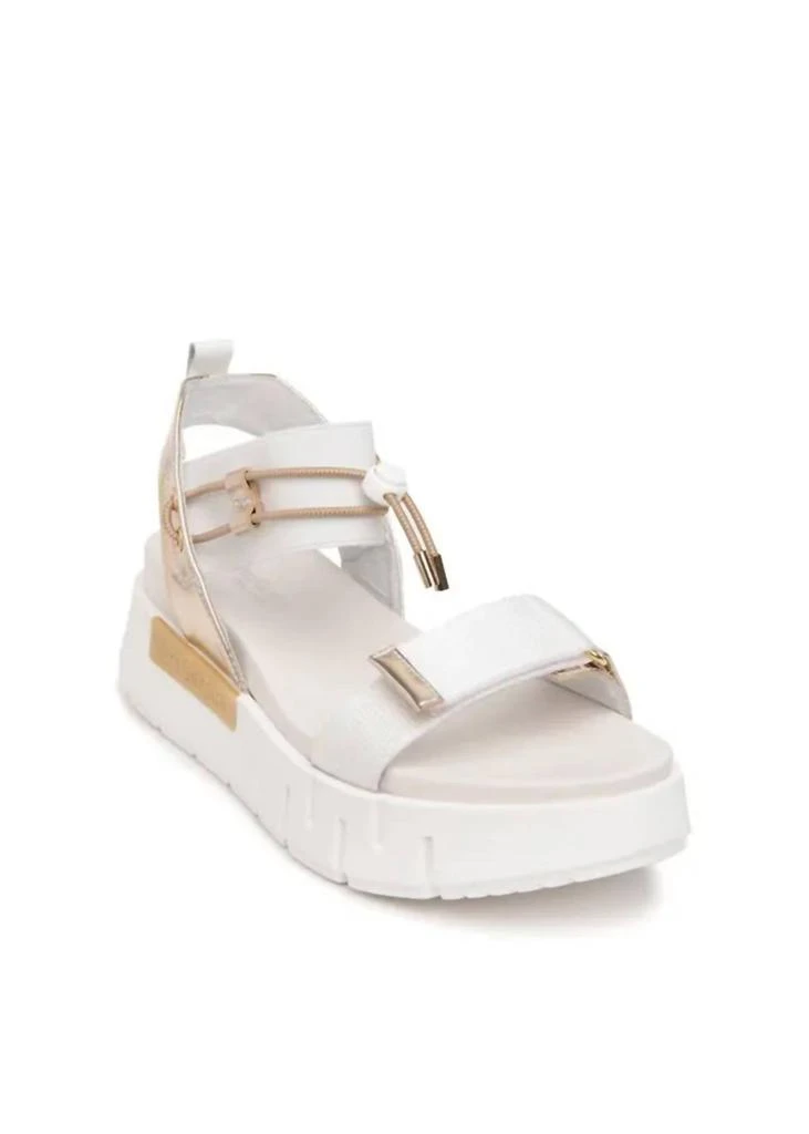 NeroGiardini Women's Argento Flatform Sandal In Nero 2