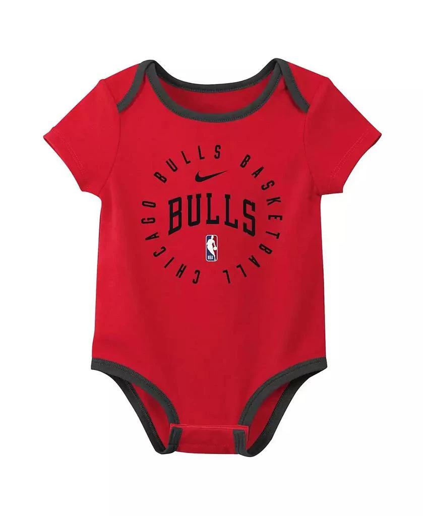 NIKE Baby Boys and Girls Chicago Bulls Three-Pack Bodysuit Set 4