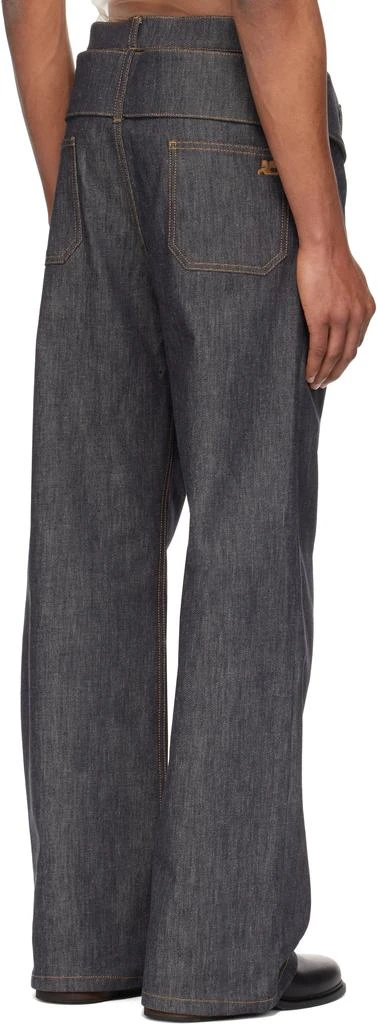 Courrèges Gray Double Belt Denim Jeans 3