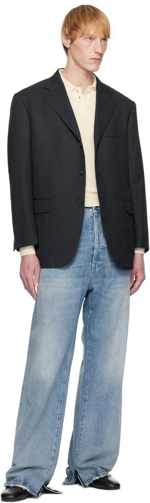 MAISON MARGIELA Navy Work-In-Progress Blazer 4
