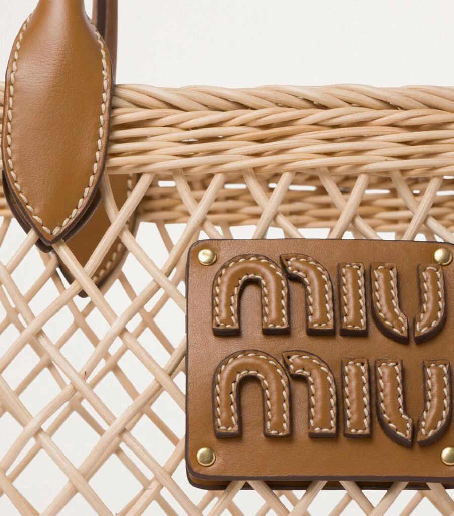 Miu Miu Woven Raffia Tote Bag 8