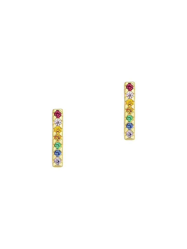 Oradina 14K Yellow Gold, Multistone Life of the Party Studs
