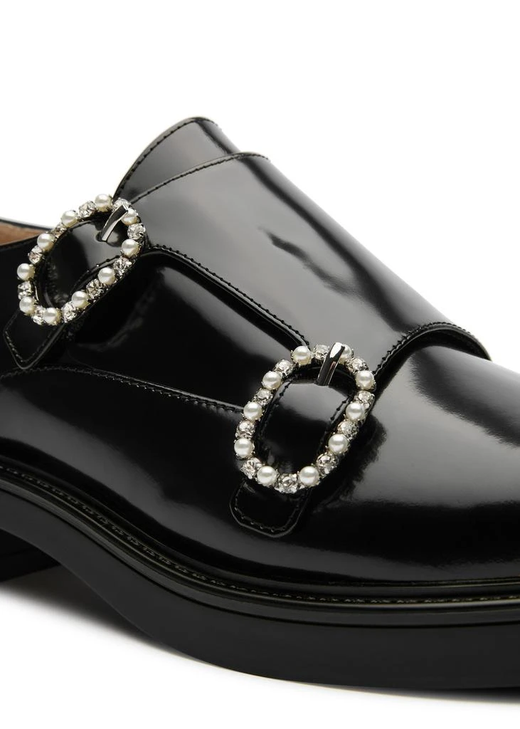 Stuart Weitzman Leighton embellished leather monk strap shoes 4