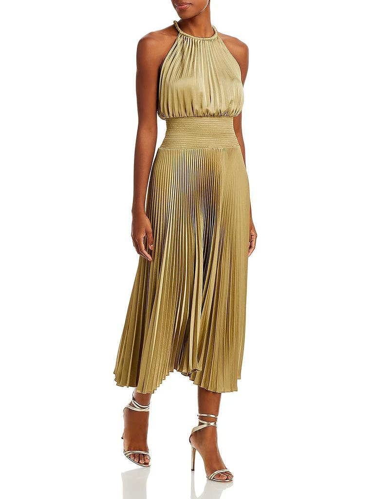 A.L.C. Renzo II Womens Shutter Pleat Midi Halter Dress 3