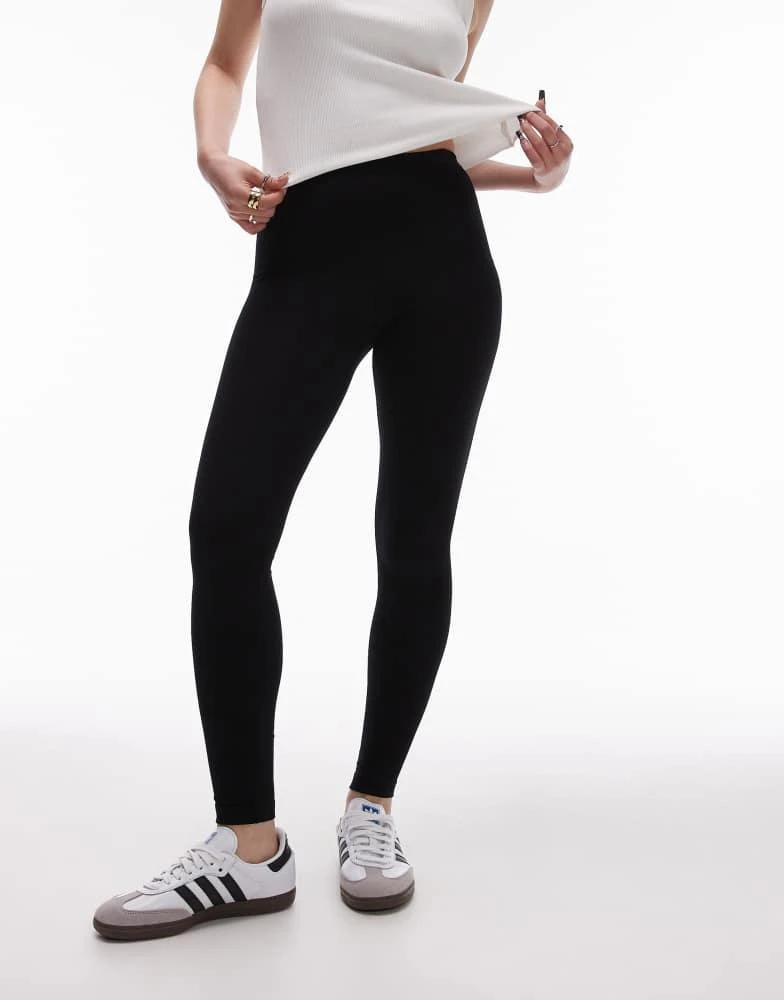 Topshop Petite Topshop Petite basic ankle length legging in black 1