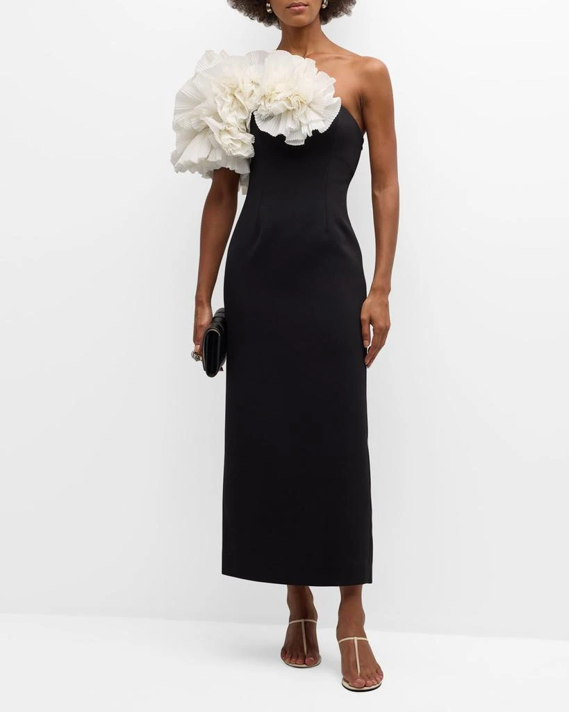 Acler Hampstead Frilled One-Shoulder Midi Dress 2