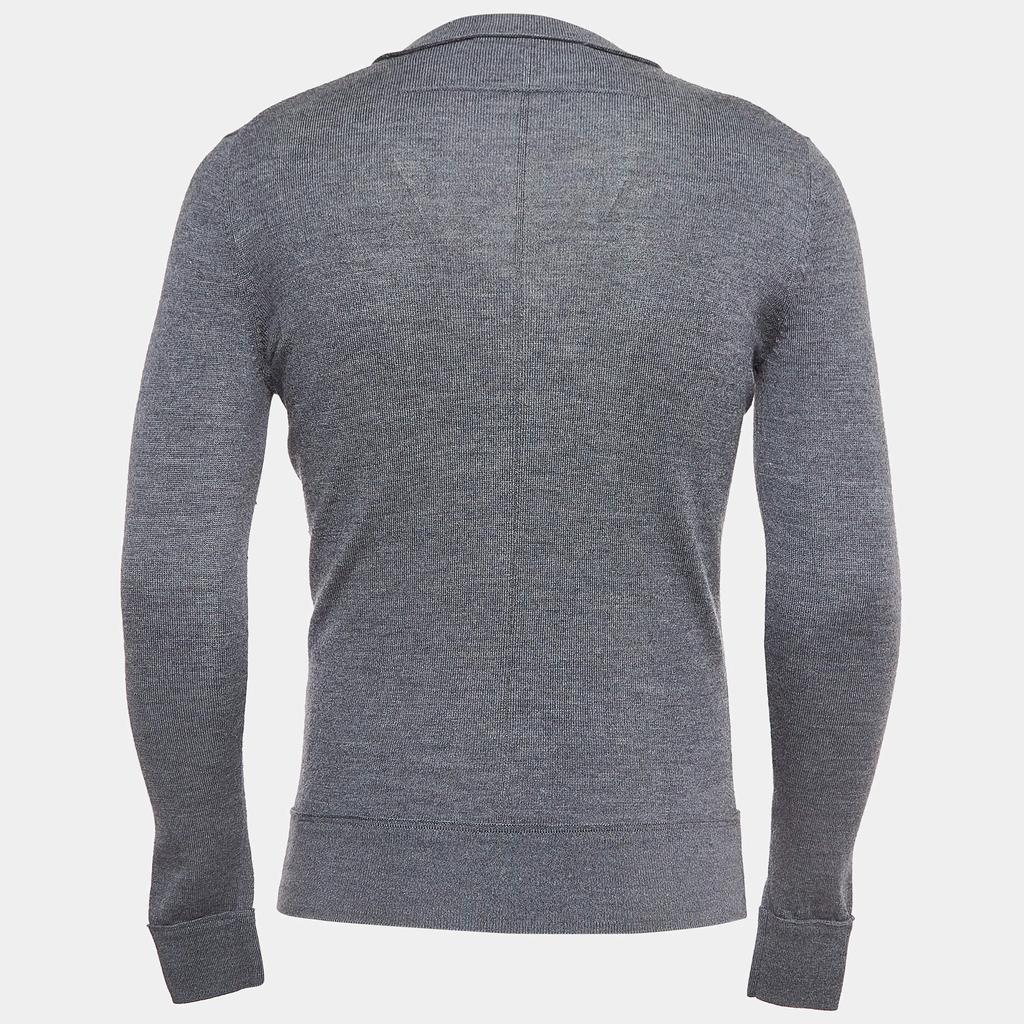 Givenchy Givenchy Grey Embroidered Wool Knit Sweatshirt XS