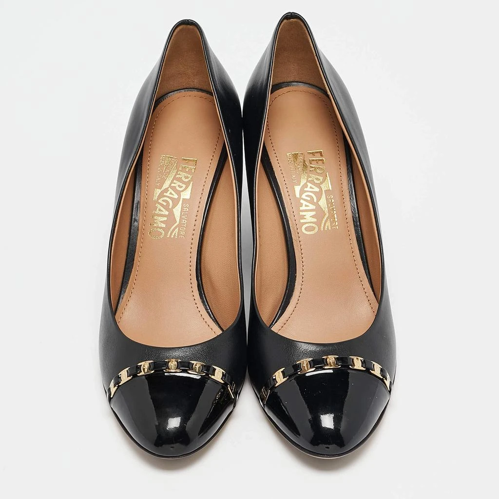Salvatore Ferragamo Salvatore Ferragamo Black Leather Nana Wedge Pumps Size 40 3