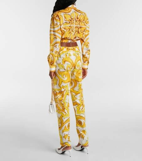 Dolce 
Gabbana Majolica high-rise cotton straight pants 3