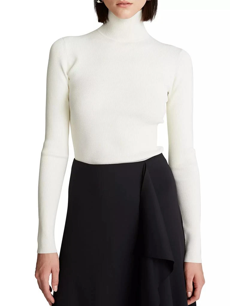 Halston Ty Rib-Knit Turtleneck 6