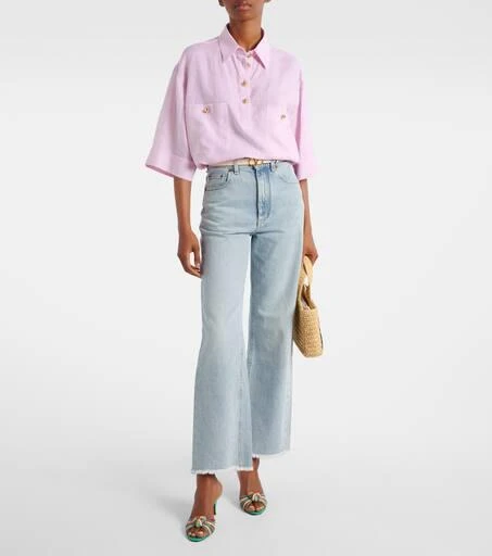 Valentino Oversized linen polo shirt 2