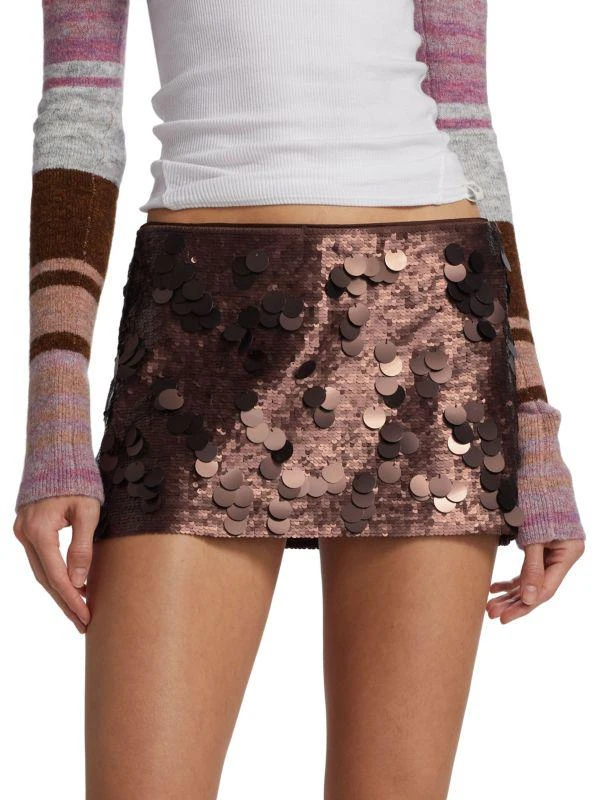 Guizio Low-Rise Paillette Mini Skirt 1
