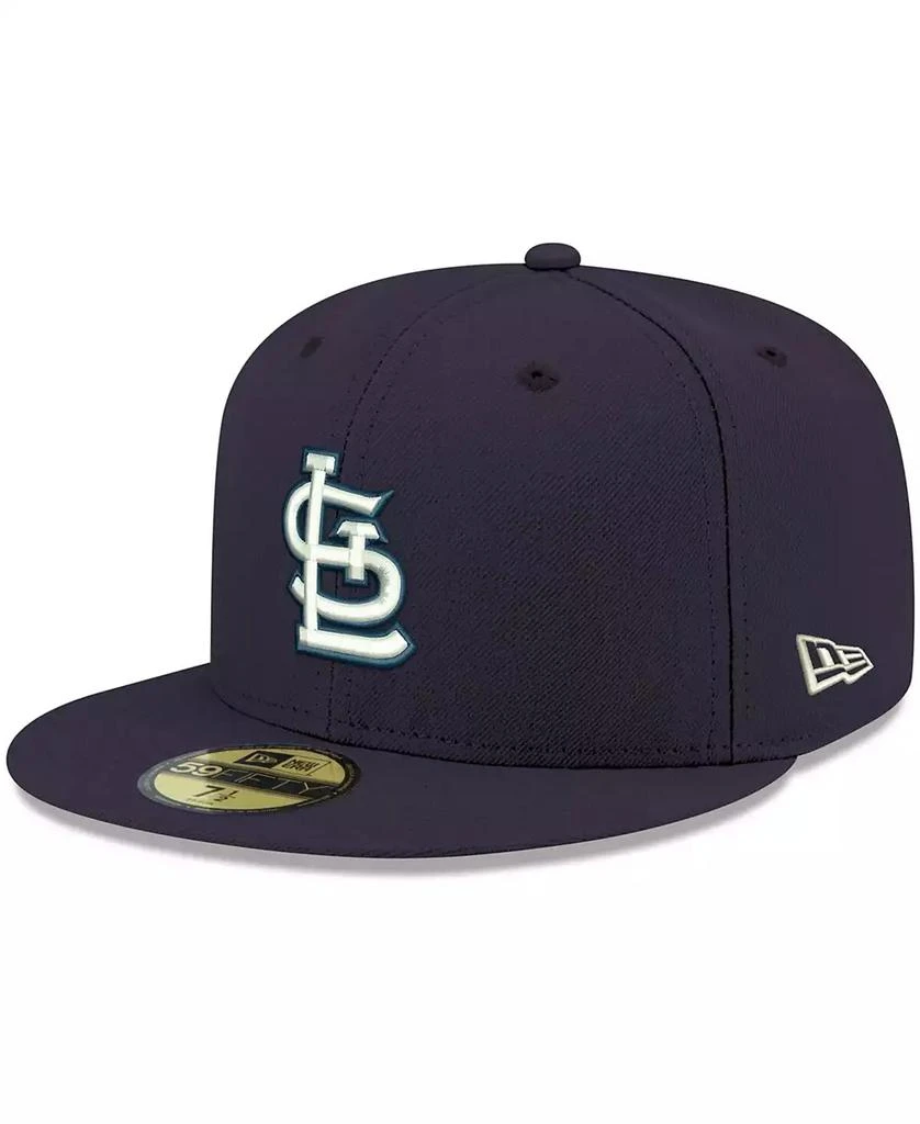 New Era Men's Navy St. Louis Cardinals Logo White 59FIFTY Fitted Hat 1