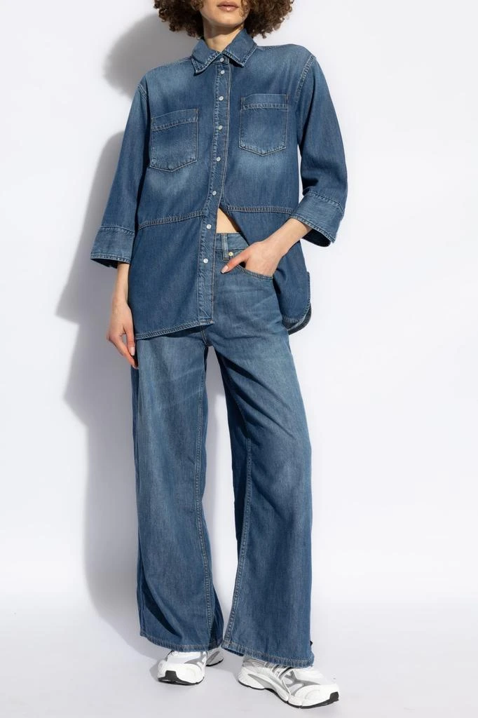 Ganni Ganni Short-Sleeved Denim Shirt 2