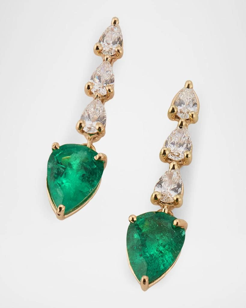 LANA Green Emerald and Pear Diamond Ear Crawlers 3