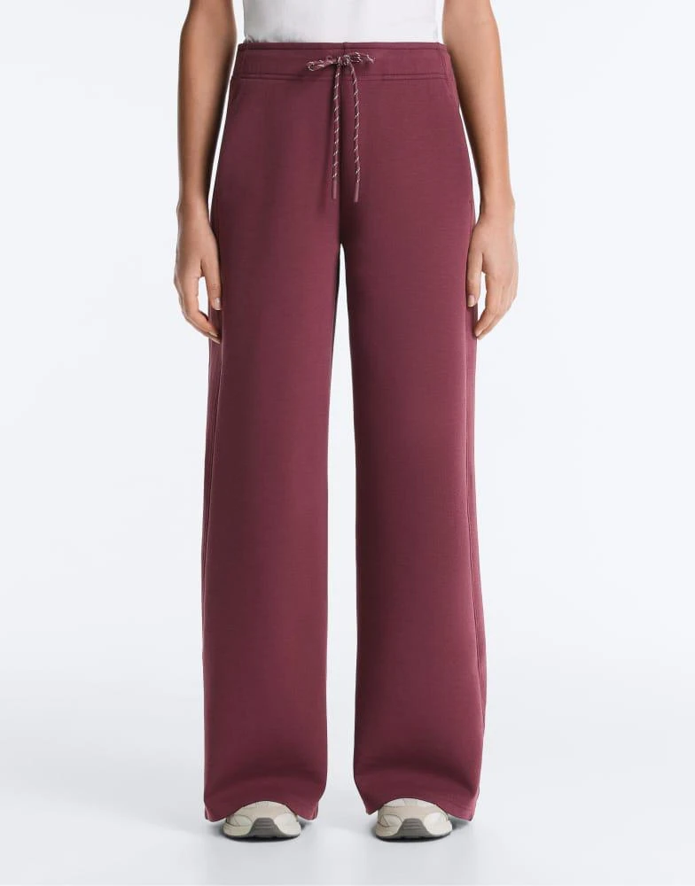 OYSHO OYSHO Straight-leg cotton blend trousers in purple 3