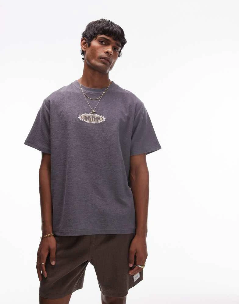 Rhythm Rhythm tournesol vintage terry t shirt in navy 1