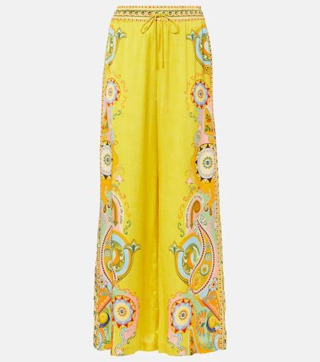 Alémais Pinball printed silk wide-leg pants 1