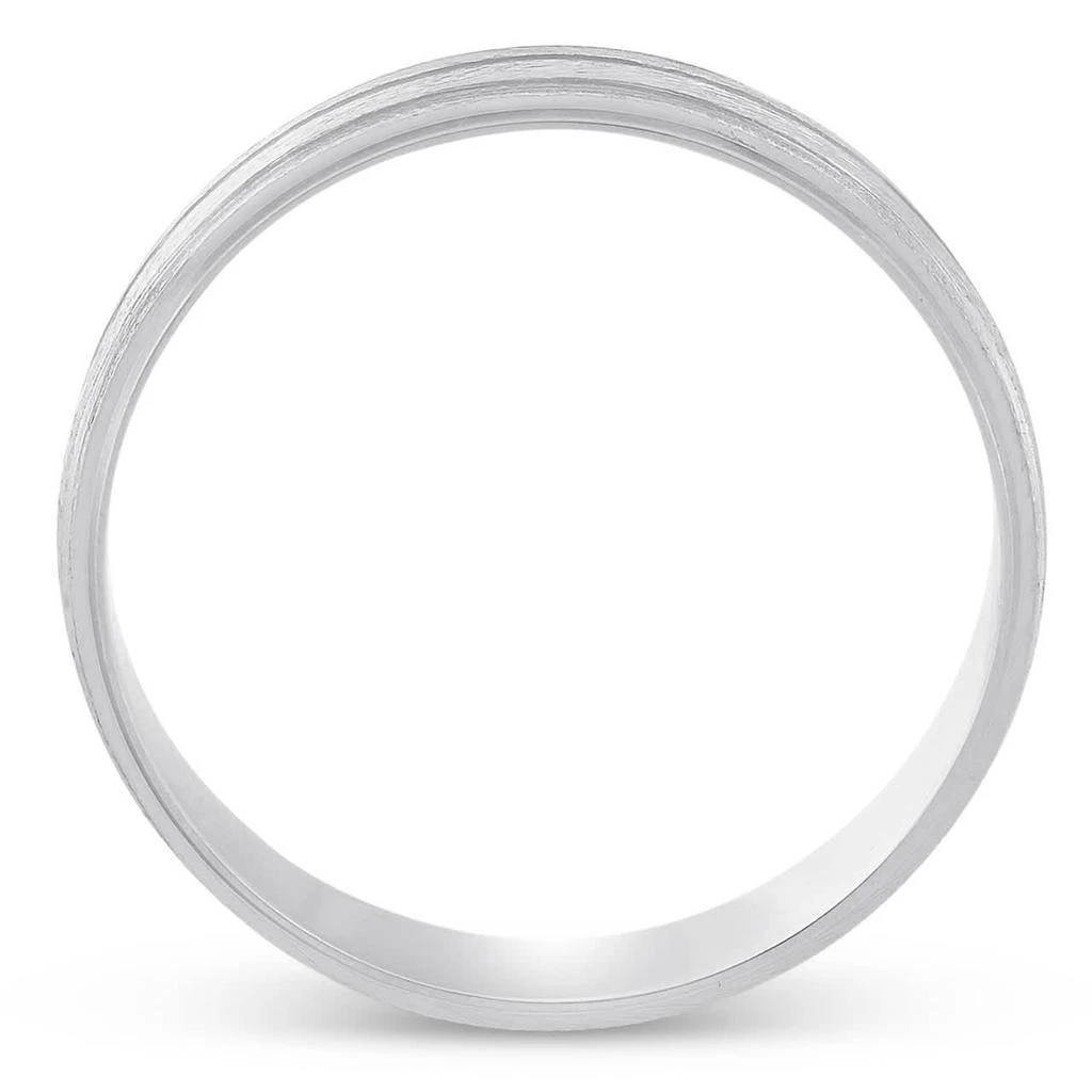 Pompeii3 Platinum 5mm Brushed Ring Mens Hand Carved Wedding Band 3