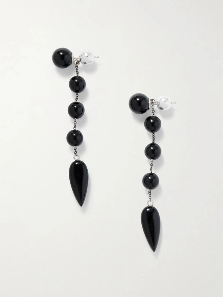 Sophie Buhai Small Phoenician Silver And Onyx Earrings