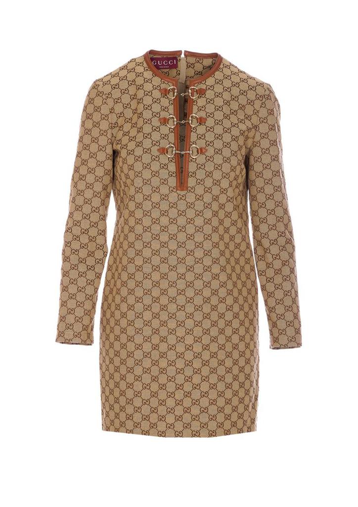 ワンピース GUCCI BEIGE COTTON DRESS Gucci 'gg' Dress | italist