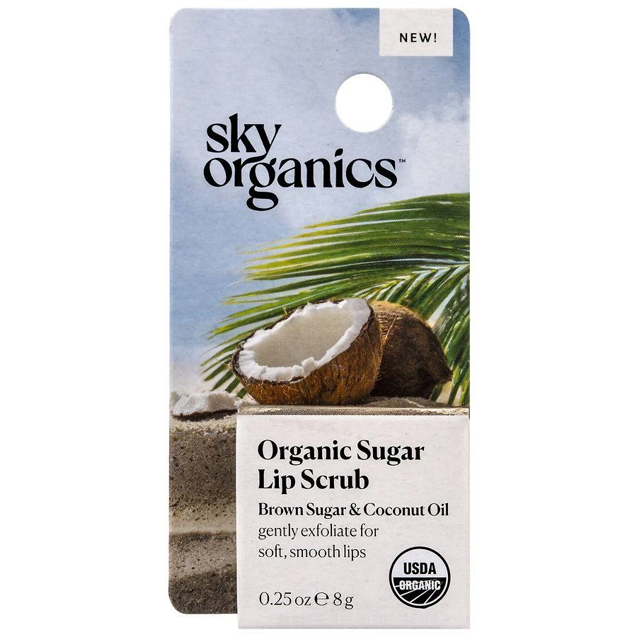 Sky Organics Organic Sugar Lip Scrub Brown Sugar & Coconut Oil 1