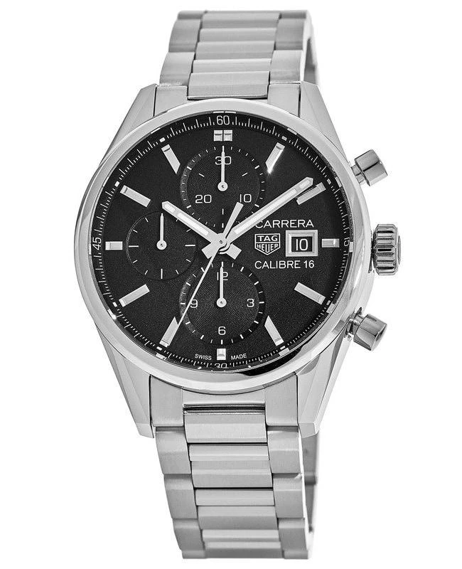 TAG Heuer Tag Heuer Carrera Calibre 16 Chronograph Automatic Black Dial Steel Men's Watch CBK2110.BA0715 1