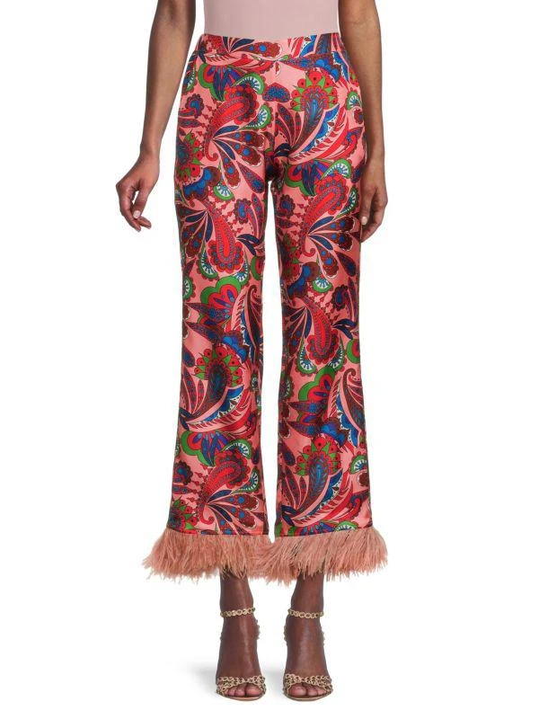 Borgo de Nor Eden Silk Ostrich Feather Pants 1