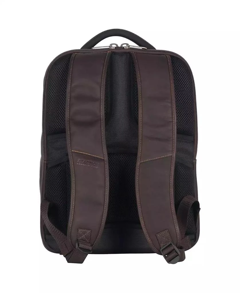 Kenneth Cole Full-Grain Colombian Leather 16" Laptop Tablet Travel Backpack 7