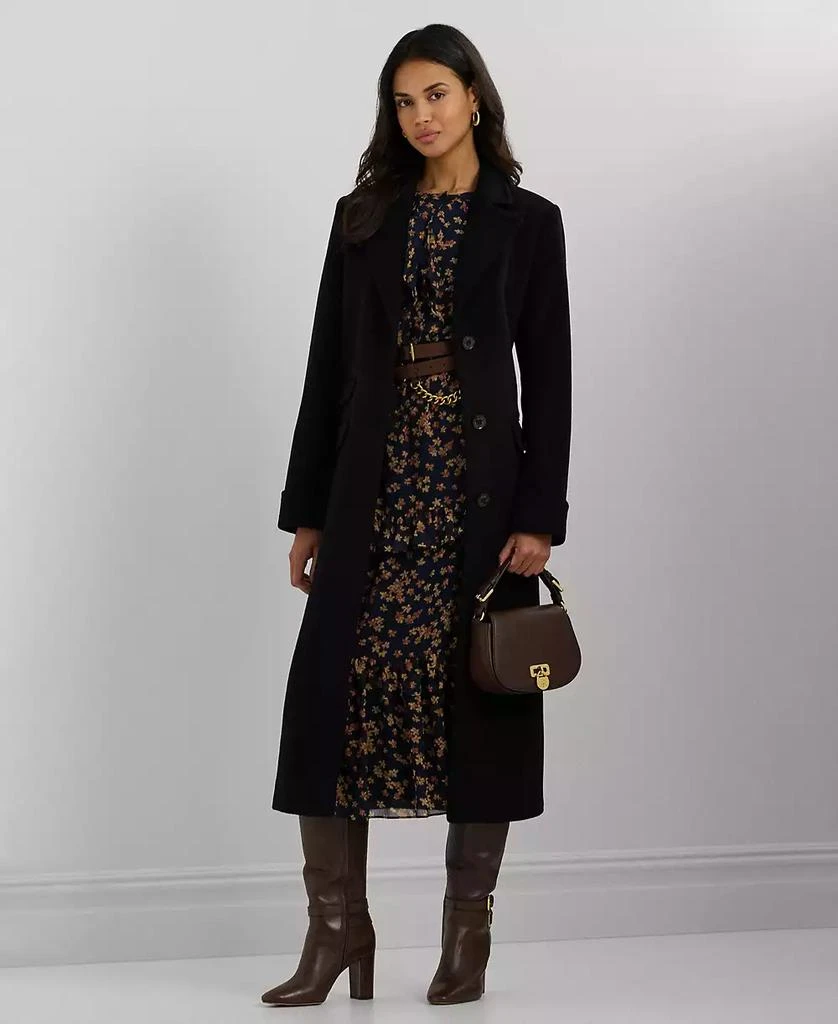 Ralph Lauren Women's Long Notched-Collar Coat 1
