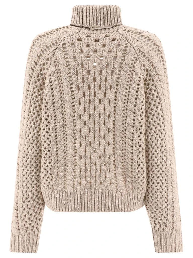 Brunello Cucinelli Brunello Cucinelli Openwork Turtleneck Jumper 2