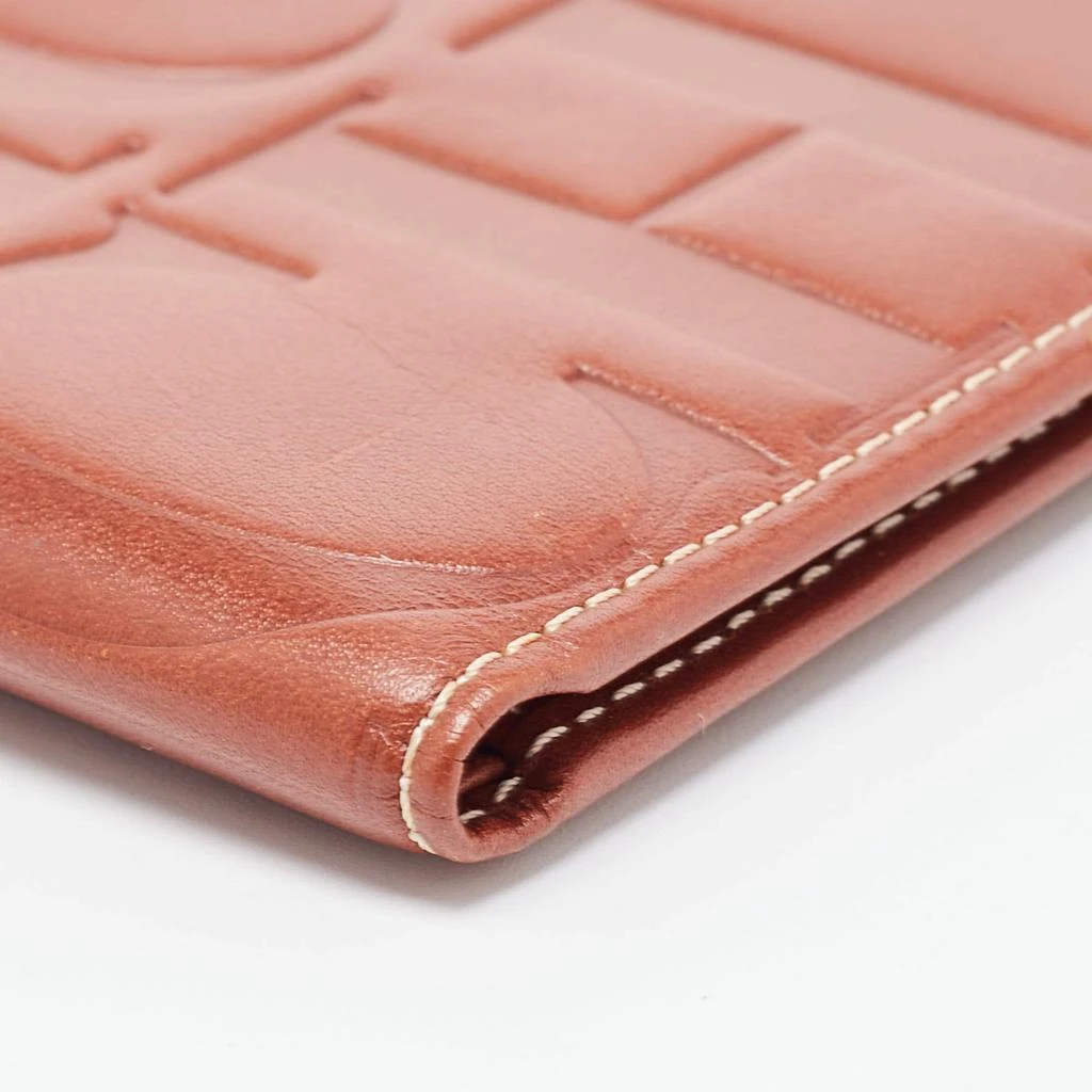 CH Carolina Herrera CH Carolina Herrera Tan Monogram Embossed Leather Bifold Wallet 9