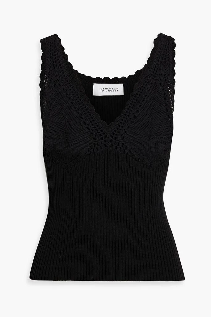 Derek Lam Sia crochet-trimmed ribbed cotton-blend top 1