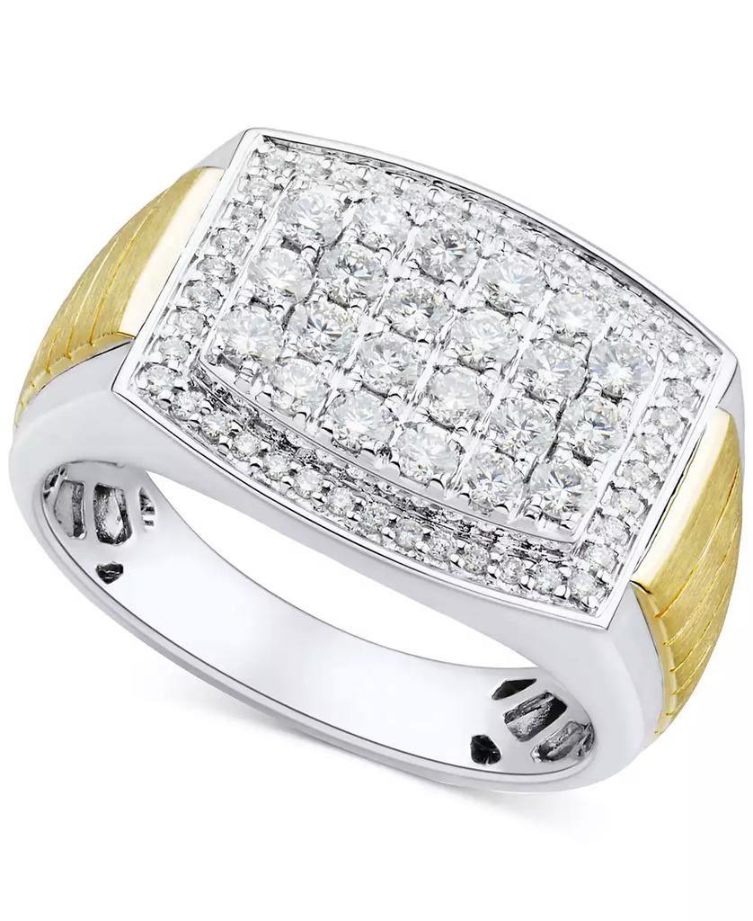 Grown With Love Men's Lab Grown Diamond Cluster Ring  (1 ct. t.w.) in 10k Two-Tone Gold