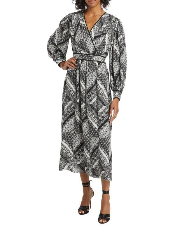 Tahari The Caelan Printed Silk Midi-Dress 1
