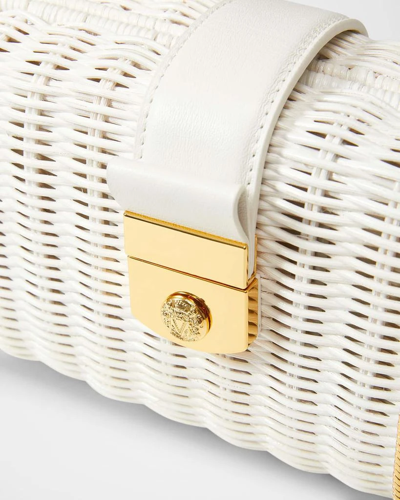 VERONICA BEARD Lock Box Rattan Clutch Bag 5