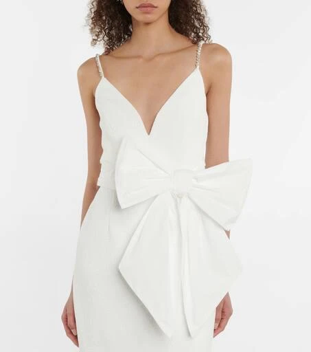 REBECCA VALLANCE Bridal Genevieve bow-trimmed crêpe midi dress 4