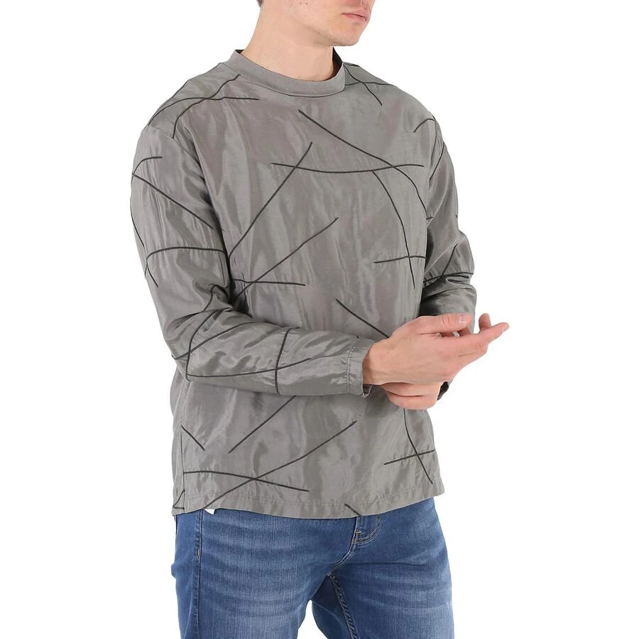 Emporio Armani Men's Grigio Striped Details Long-Sleeved T-Shirt 2