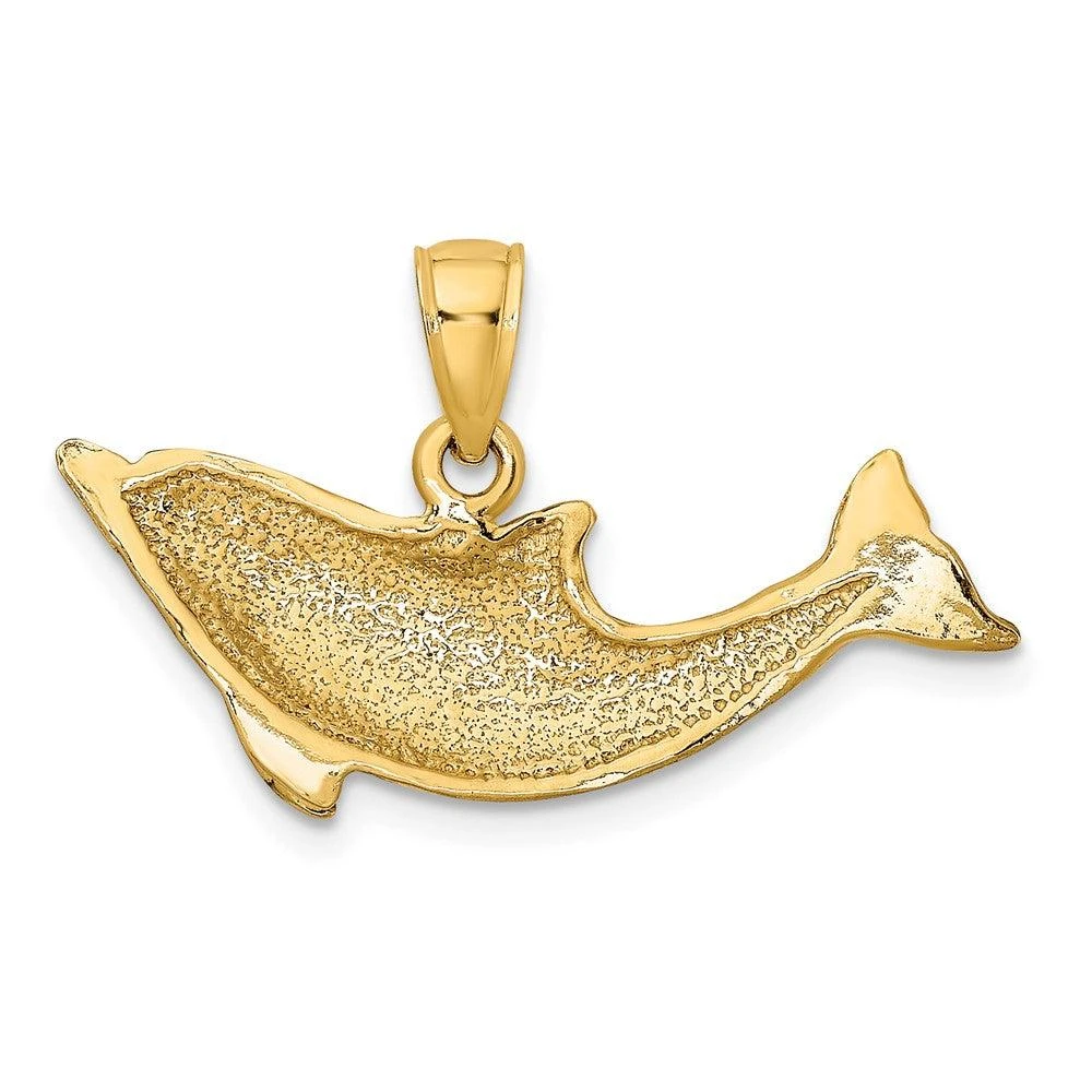 Diamond2Deal 10k Yellow Gold 2-D Polished Dolphin Charm Pendant 4