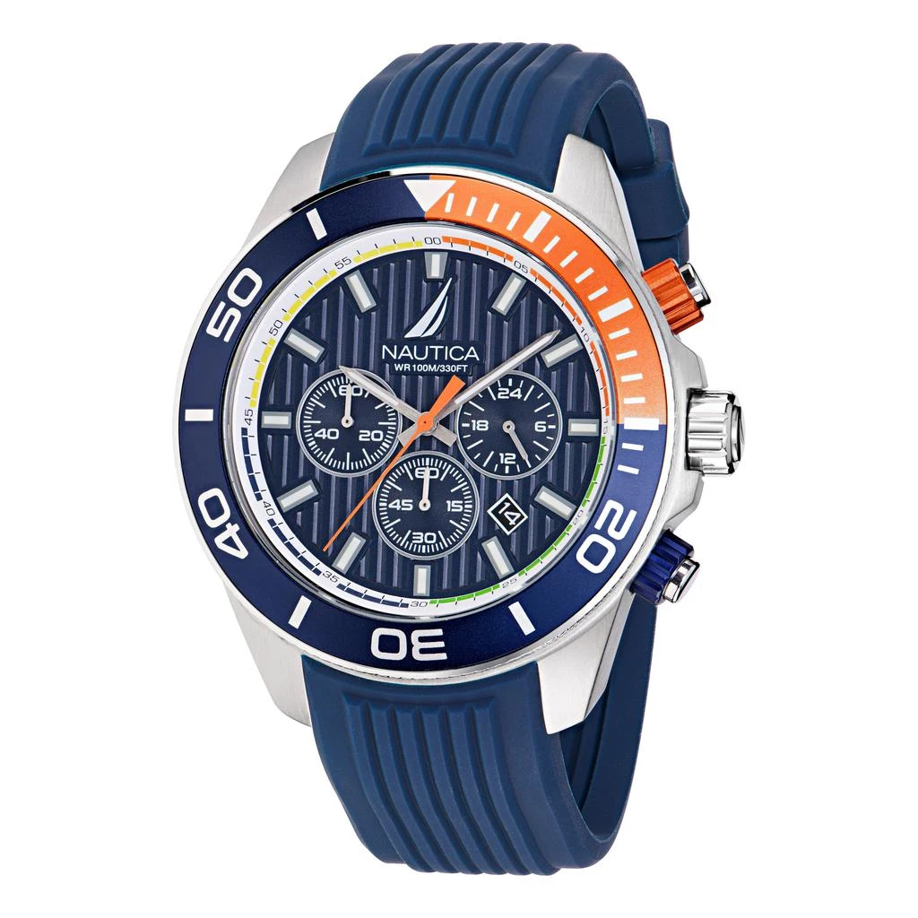 Nautica Mens  One Silicone Chronograph Watch 1