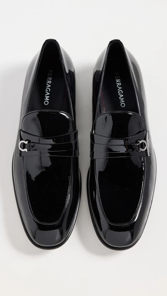 Ferragamo tuxedo loafers Mens Tuxedo Black Leather Patent Loafers Shoes Size 9 M  main image 4