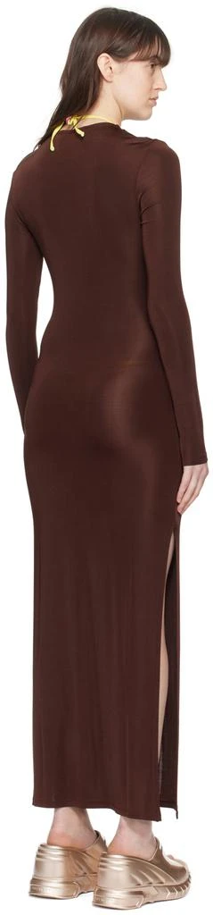 LOUISA BALLOU Brown Helios Maxi Dress 3